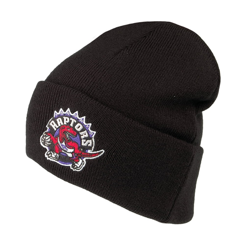 Mitchell & Ness Toronto Raptors Beanie Hat – NBA Team Logo Cuff Knit – Black 1-Size