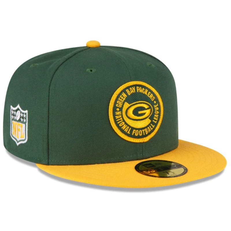 New Era Green Bay Packers 2023 Sideline Team Patch 59FIFTY Fitted Hat