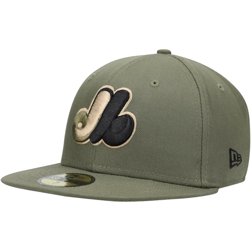 New Era Montreal Expos Military Green Cooperstown 59Fifty Fitted Hat