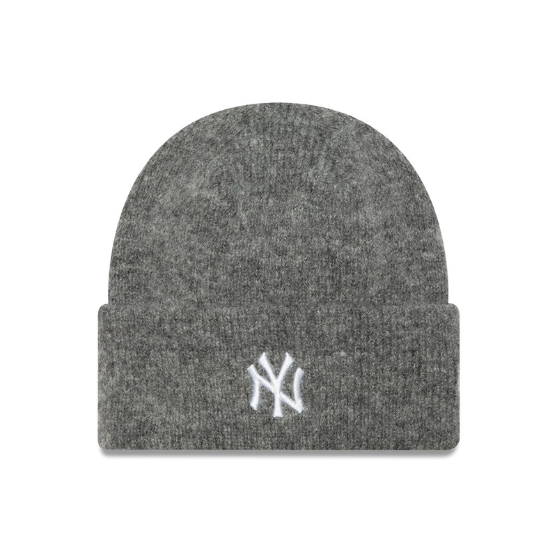 New York Yankees Womens Grey Wide Cuff Knit Beanie Hat OSFM