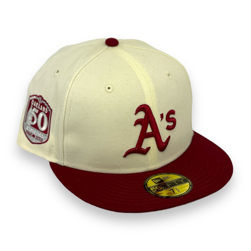 OAKLAND ATHLETICS (OFF-WHITE) (50TH ANNIVERSARY 1968-2018) NEW ERA 59FIFTY FITTED 67/8