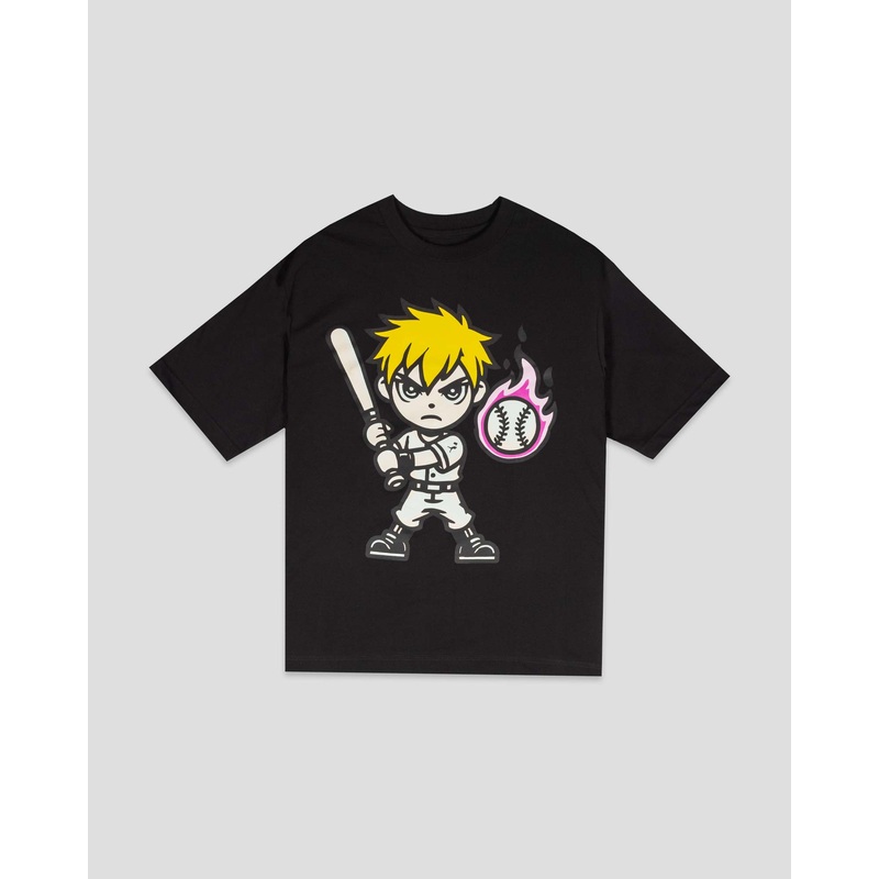 Yakyu Anime Energy Blast (Black) Pima Cotton T-Shirt Small