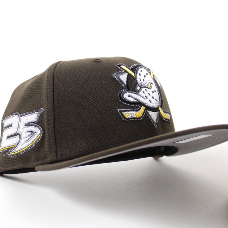 Anaheim Ducks 25 Years New Era 59Fifty Fitted Hat (Walnut Gray Under brim) 7