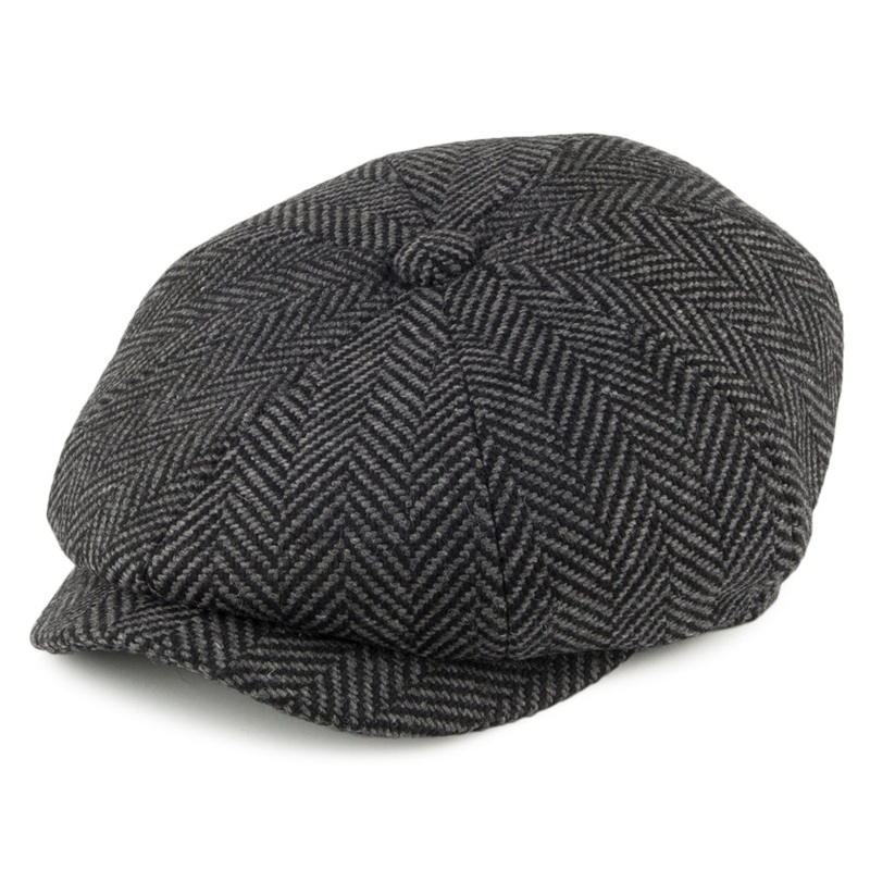 Barbour Hats Herringbone Newsboy Cap – Dark Grey S