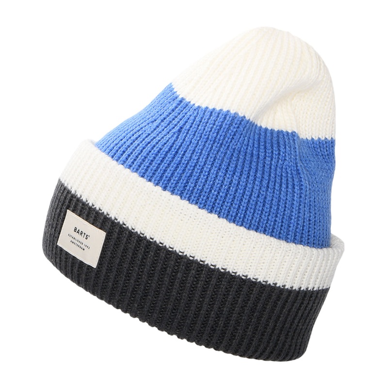 Barts Hats Ardem Beanie Hat – Blue-White-Charcoal 1-Size