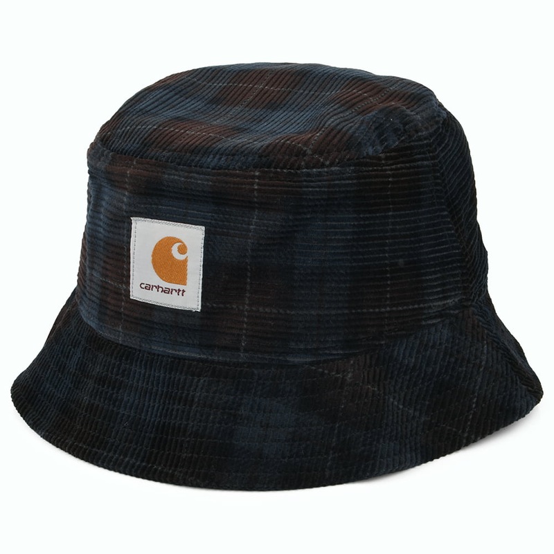 Carhartt WIP Hats Corduroy Check Bucket Hat – Navy-Brown Small/Medium