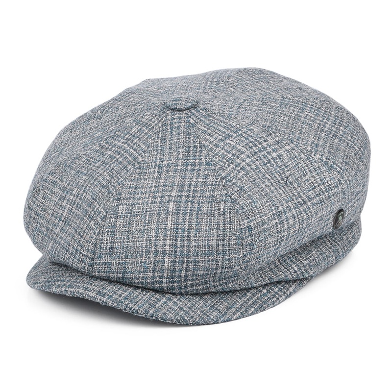 City Sport Check Silk-Wool Newsboy Cap – Blue S