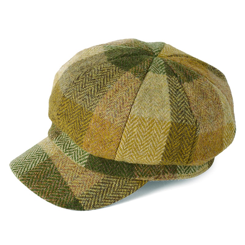 Failsworth Hats HARRIS TWEED Gabby Baker Boy Cap – Moss-Multi Small/Medium