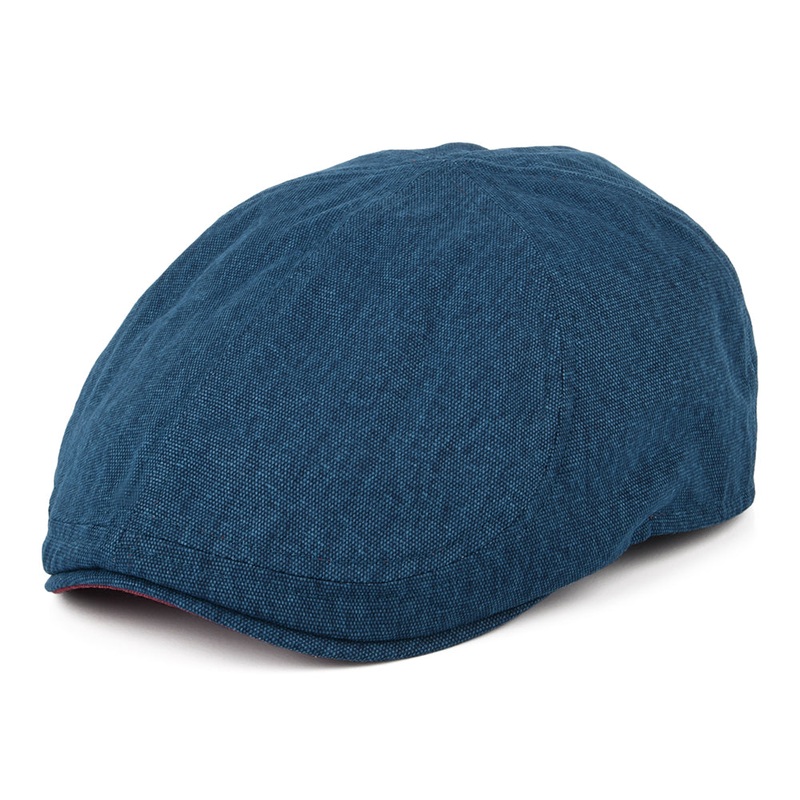 Failsworth Hats Porto Cotton Duckbill Flat Cap – Teal-Red S