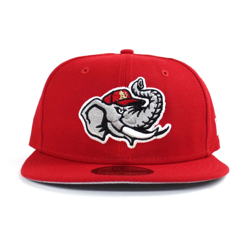 Modesto Athletics New Era 59FIFTY Fitted Hat (Red Gold Air Jordan 12 FIBA Gray Under Brim) 7