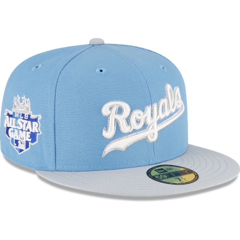 New Era Just Caps Gray Visor Kansas City Royals 2023 59FIFTY Fitted Hat