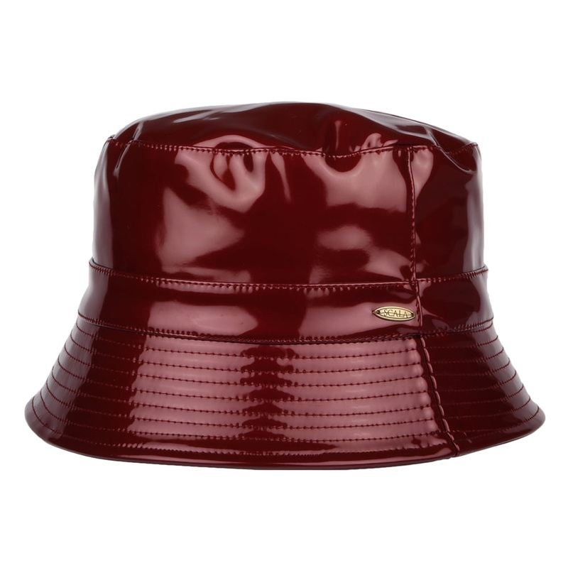 Scala Hats Pluie Faux Leather Rain Bucket Hat – Wine 1-Size