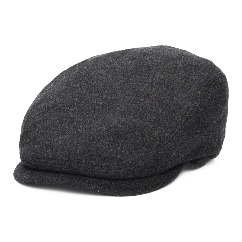 Stetson Hats Driver Wool-Cashmere Flat Cap – Charcoal 55