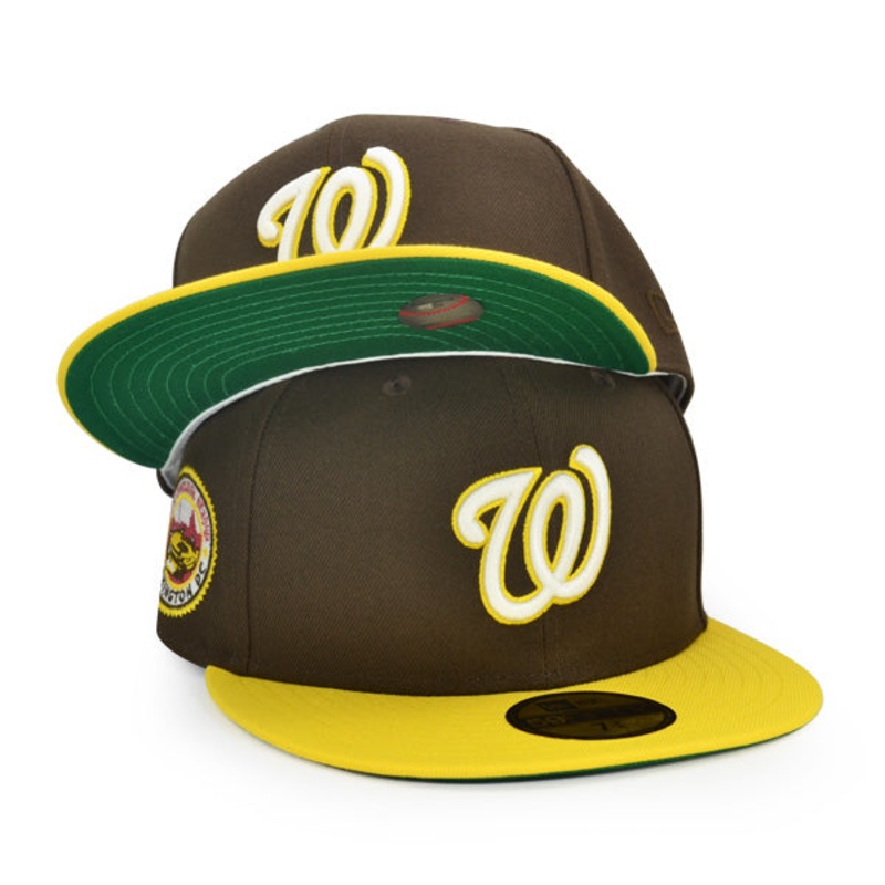Washington Nationals DC 2008 INAUGURAL SEASON Exclusive New Era 59Fifty Fitted Hat – Walnut/Yellow 6 7/8