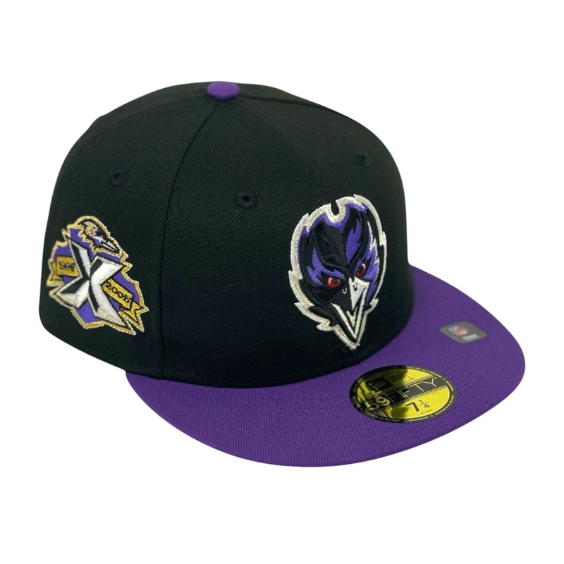 BALTIMORE RAVENS (BLACK) (10TH ANN) NEW ERA 59FIFTY FITTED 67/8