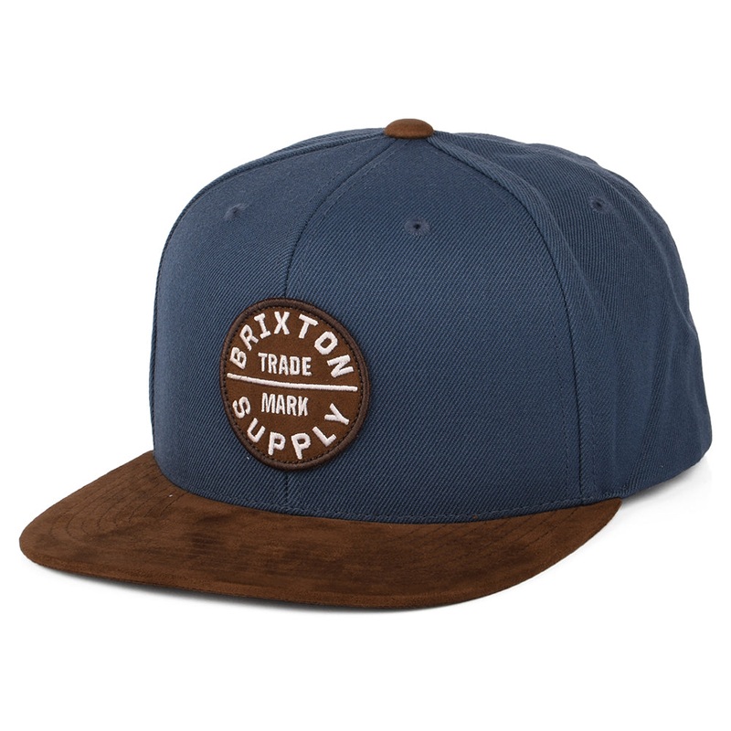 Brixton Hats Oath III Snapback Cap – Blue-Brown Adjustable