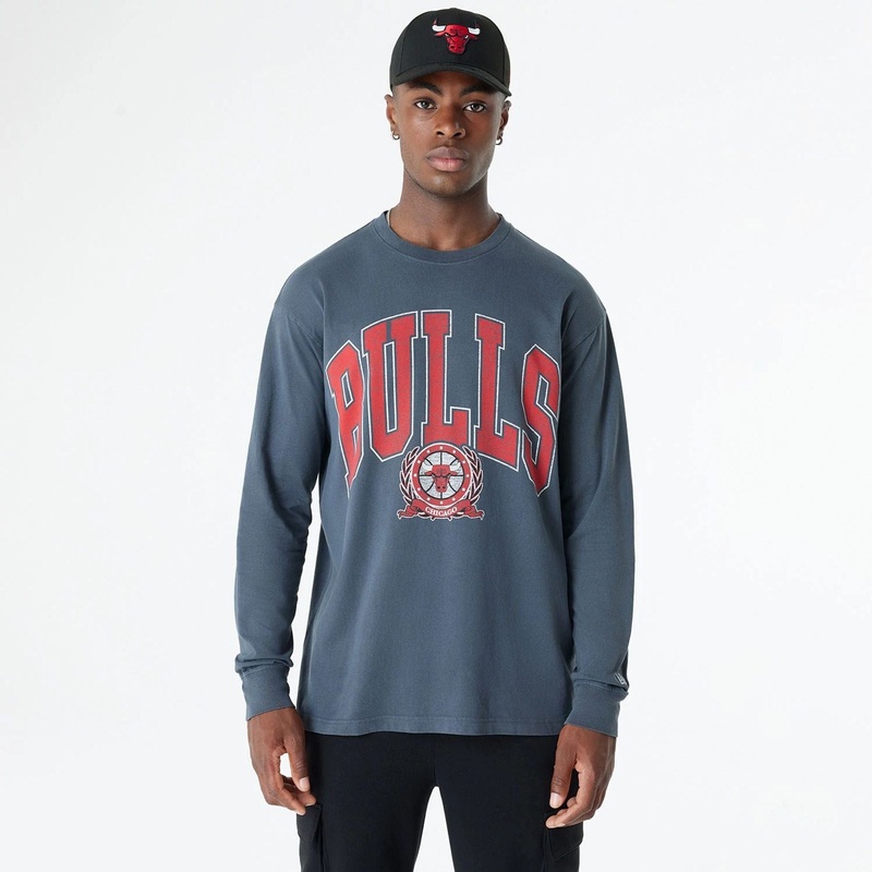 Chicago Bulls Oversized Essential Black Oversized Long Sleeve T-Shirt S