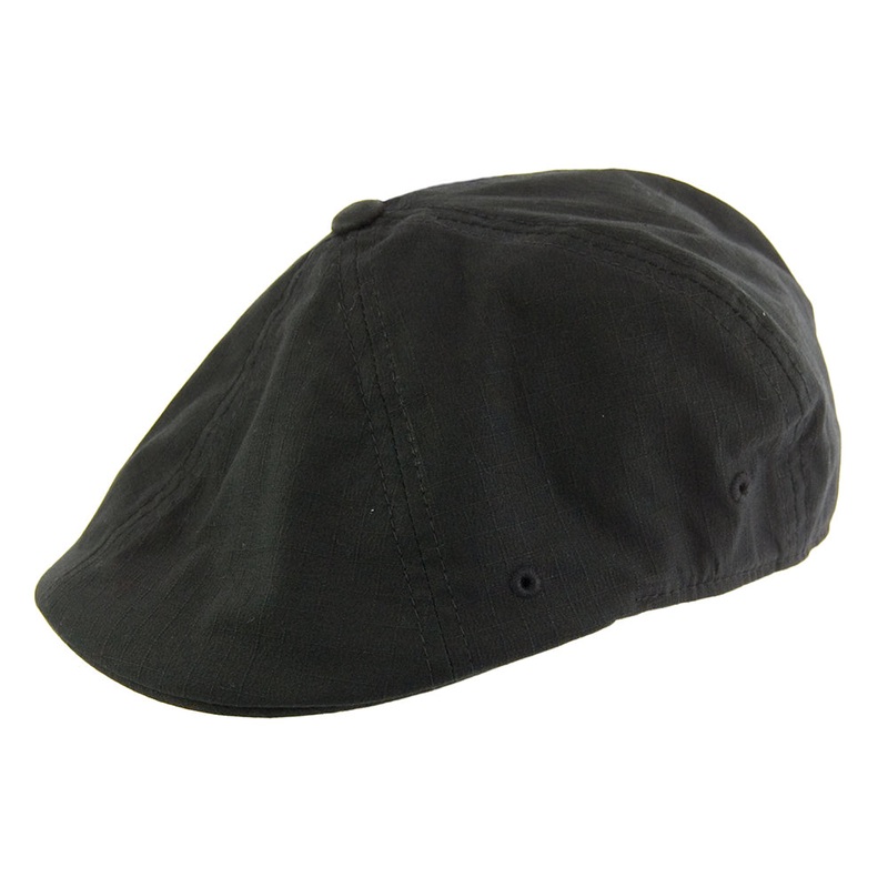 Kangol Ripstop Flexfit 504 Newsboy Cap – Black Small/Medium