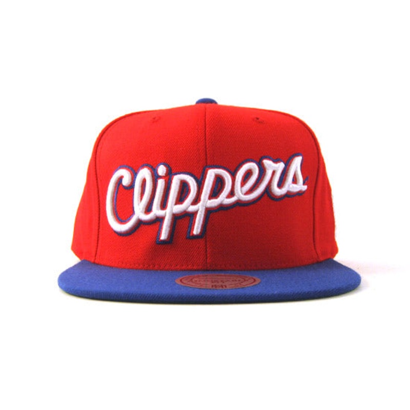 Los Angeles Clippers Mitchell&Ness Snapback Hat (Team Colors/Green Under Brim) One Size