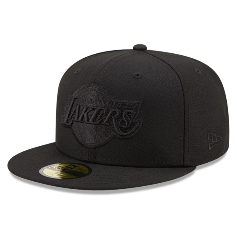 Los Angeles Lakers New Era BOB Black on Black Fitted 59Fifty NBA Hat 7
