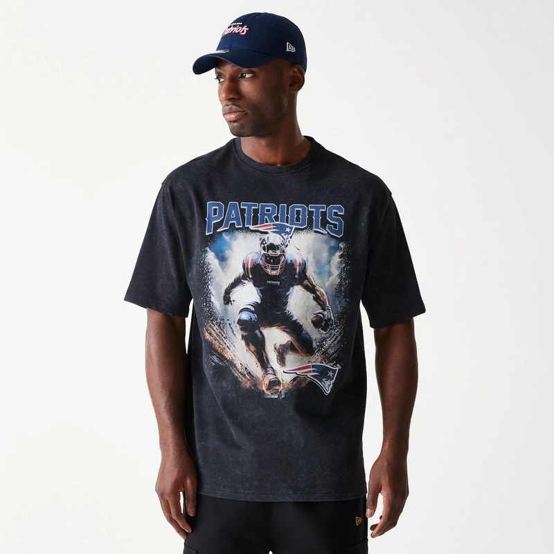 New England Patriots NFL Games Premium Apparel Black Oversized T-Shirt XS