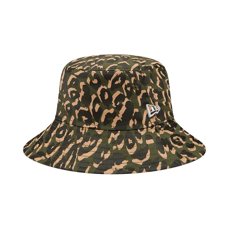 New Era Bucket Patterned Tapered Olive Hat S