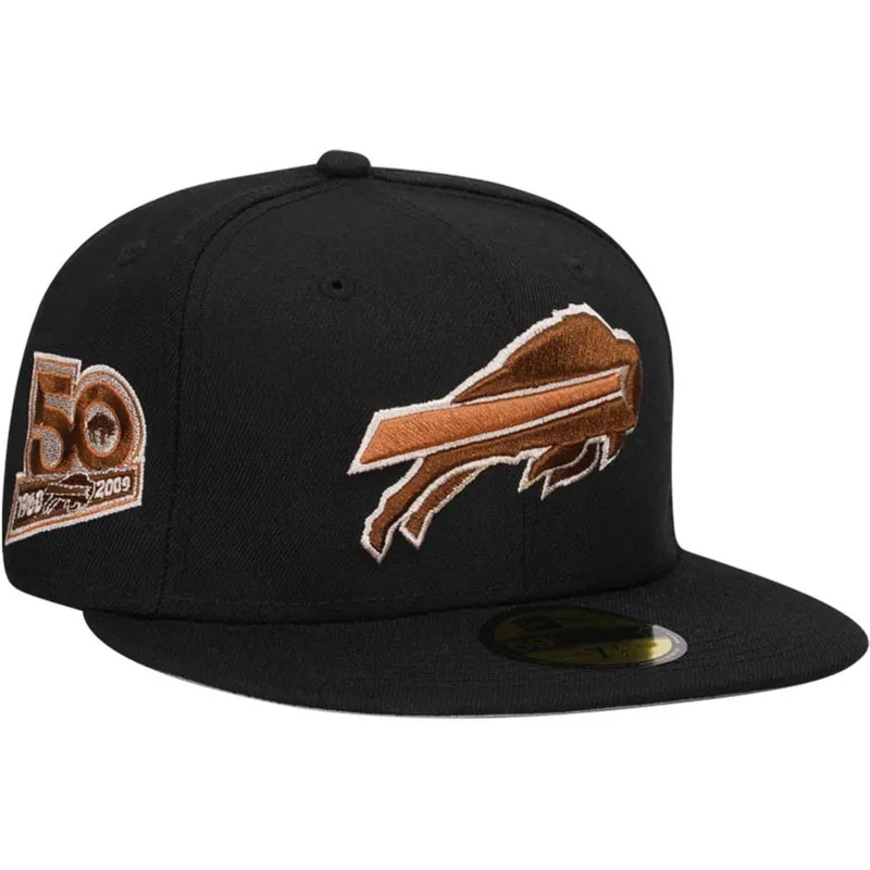 New Era Buffalo Bills 50th Anniversary Black/Brown 59FIFTY Fitted Hat