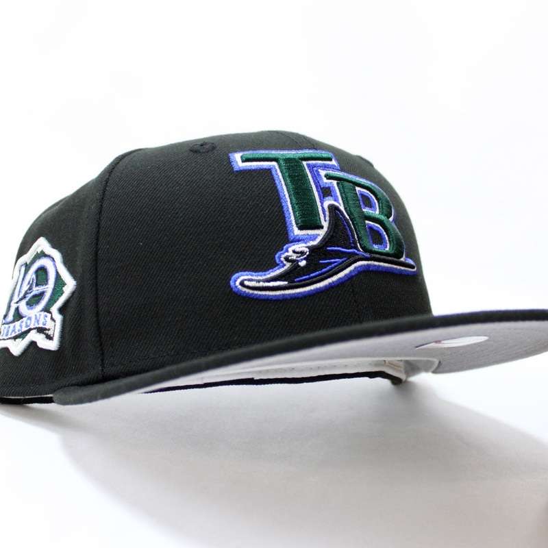 Tampa Bay Devil Rays 10th Season New Era 59Fifty Fitted Hat (Black Grey Under Brim) 7