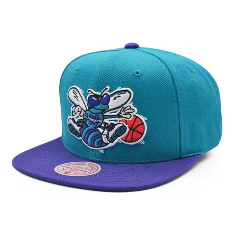 Charlotte Hornets NBA Mitchell & Ness CLASSIC 2TONE Snapback Hat – Teal/Purple