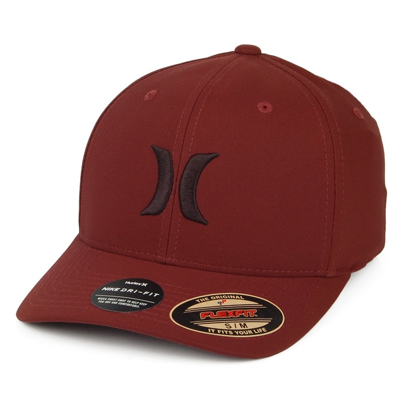 Hurley Hats H2O-Dri One & Only Flexfit Baseball Cap – Burgundy Small/Medium