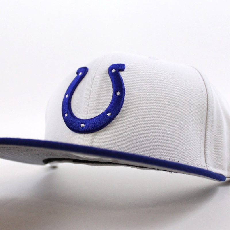 Indianapolis Colts NFL New Era 59Fifty Fitted Hat (White Blue Gray Under Brim) 7 1/8