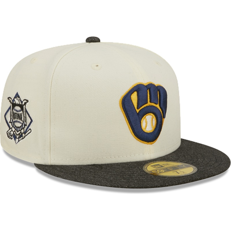 New Era Milwaukee Brewers Black Denim 2022 59FIFTY Fitted Hat
