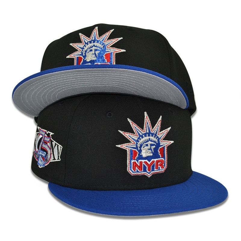 New York Rangers “BLUE DREAM” Exclusive New Era 59Fifty Fitted Hat – Black/Light Royal 6 7/8