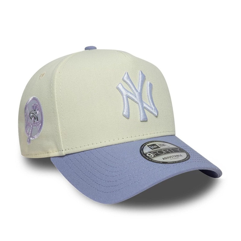 New York Yankees MLB Cream & Purple 9FORTY A-Frame Adjustable Cap OSFA