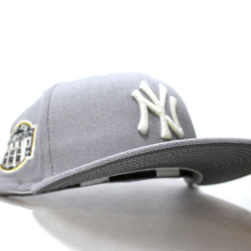 New York Yankees Stadium Patch New Era 59Fifty Fitted Hat (Glow in the Dark Gray Cotton Canvas 3M Reflective Under Brim) 7