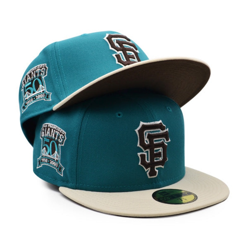 San Francisco Giants 50th Anniversary Exclusive New Era 59Fifty Fitted Hat Teal/Chrome 7