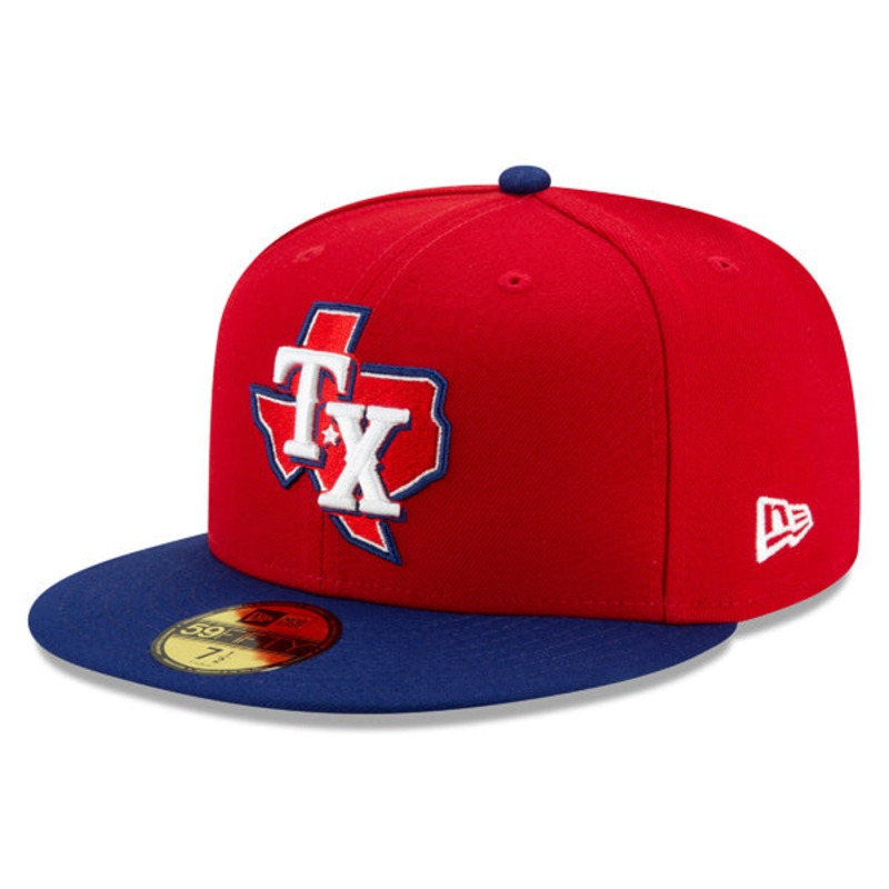 Texas Rangers New Era Authentic Collection ALTERNATE 3 On-Field Fitted 59Fifty MLB Hat – Red/Blue 6 7/8
