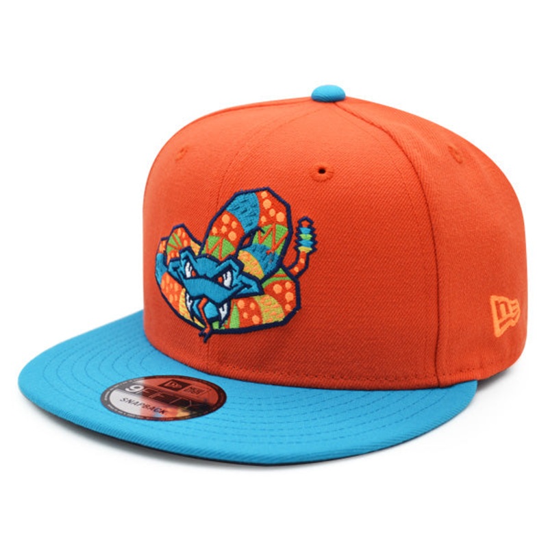 Wisconsin Timber Rattlers (Cascabeles) New Era Copa de la Diversion (FUN CUP) 9FIFTY Snapback Hat – Tomato/Teal