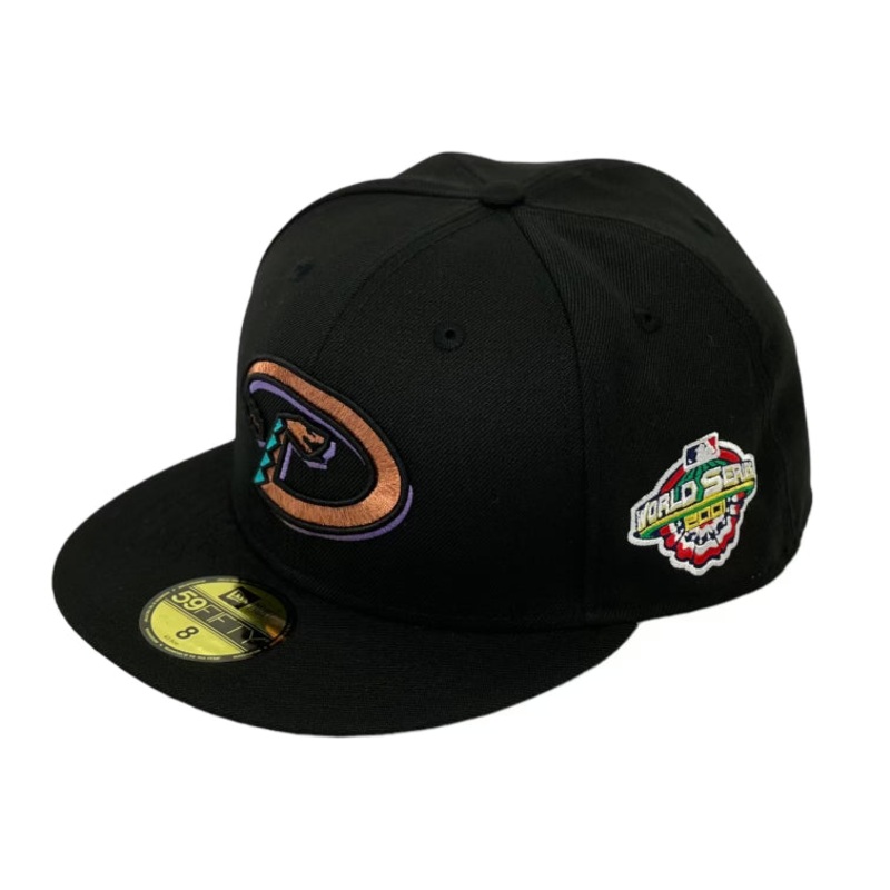 ARIZONA DIAMONDBACKS (BLACK) (2001 WORLD SERIES) NEW ERA 59FIFTY FITTED (GREY UNDER VISOR)) 67/8