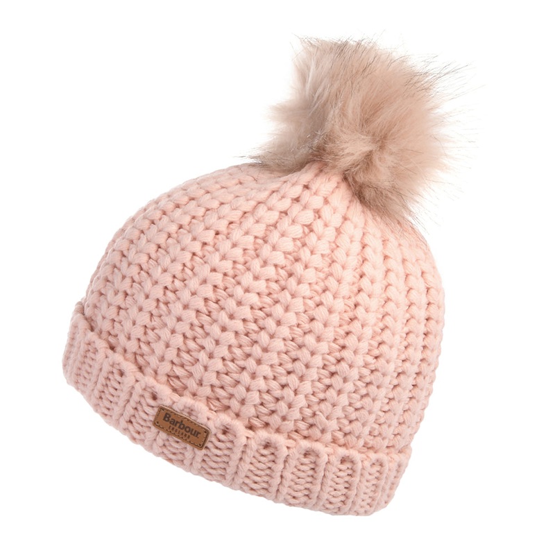 Barbour Hats Kids Saltburn Bobble Hat – Pink Kids Small/Medium