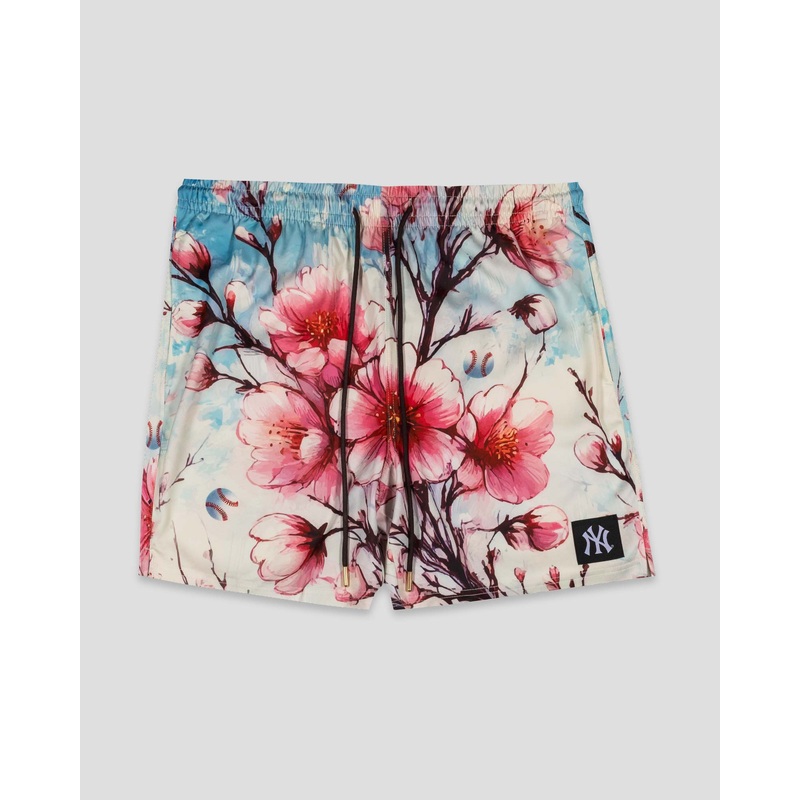 Cherry Blossom Baseball Diamond Lux Satin Shorts – New York Yankees Small
