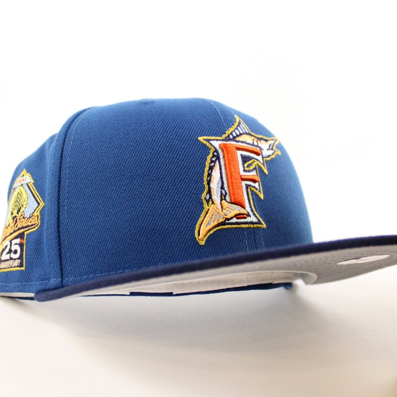 Florida Marlins 25th Anniversary New Era 59Fifty Fitted Hat (Glow in the Dark SeaShore Oceanside Gray Under brim) 7