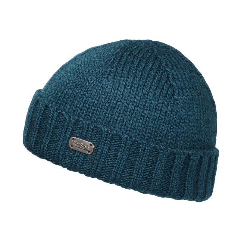 Kusan Merino Wool Fisherman Beanie Hat – Teal 1-Size