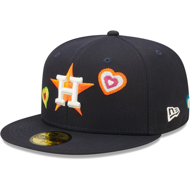 New Era Houston Astros Navy Chain Stitch Heart 59FIFTY Fitted Hat