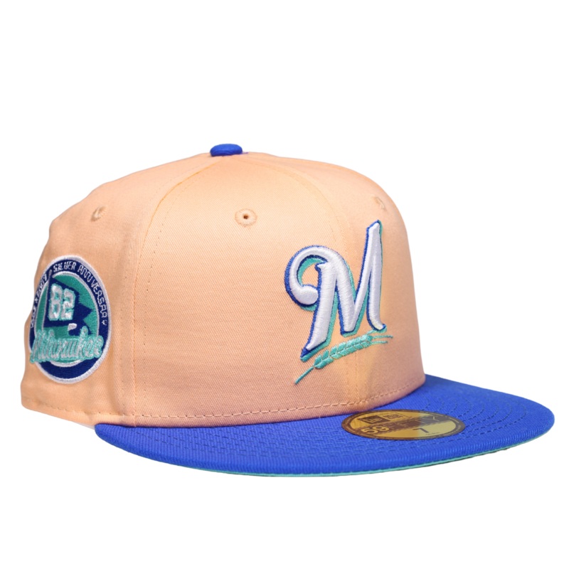 New Era Milwaukee Brewers Peach/Blue 25th Anniversary 59FIFTY Fitted Hat