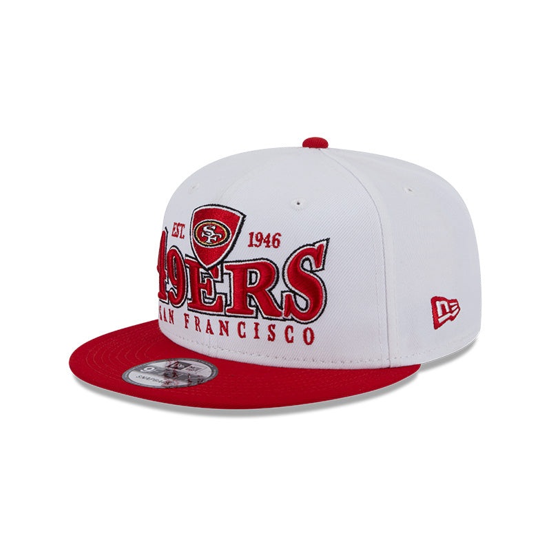 San Francisco NFL 49ers New Era CREST 9Fifty Snapback Hat – White/Scarlet
