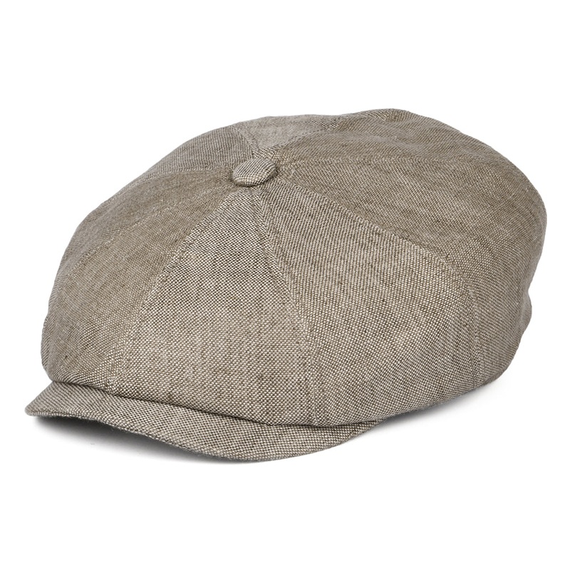 Stetson Hats Hatteras Marl Linen Newsboy Cap – Beige 55