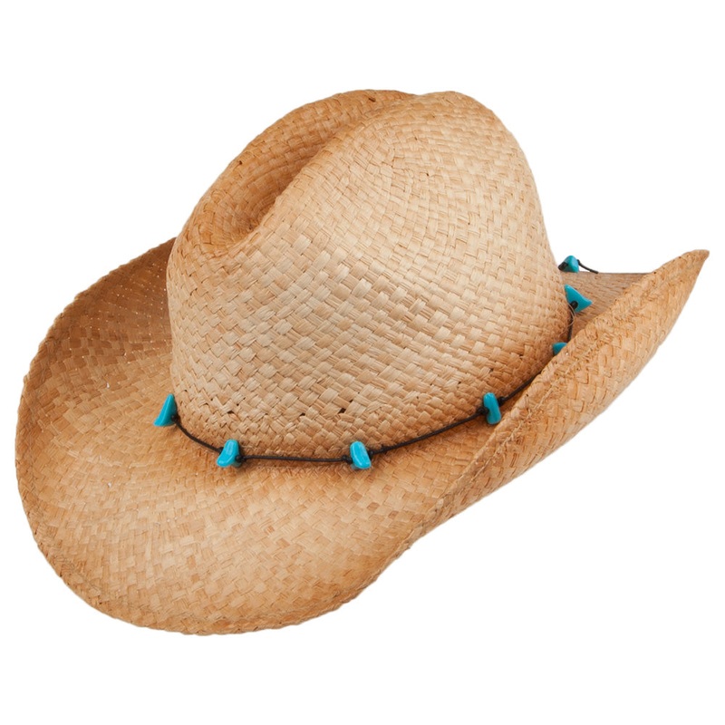 sur la tte Womens Calamity Cattleman Straw Cowboy Hat – Natural 1-Size