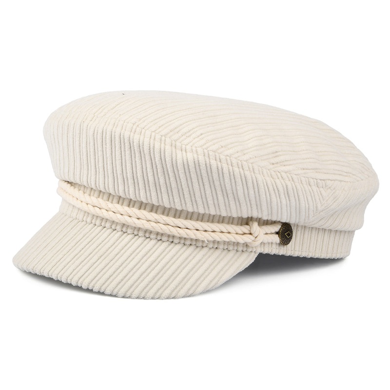 Brixton Hats Jumbo Cord Fiddler Cap – Off White Small-56cm