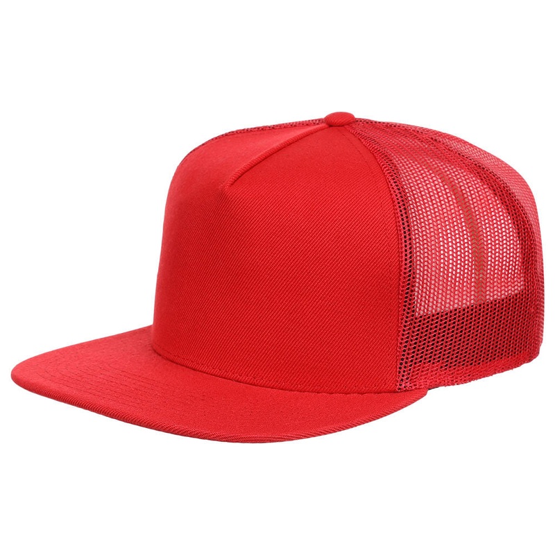 Crowns by Lids Essential 5-Panel Trucker – Red Adjustable